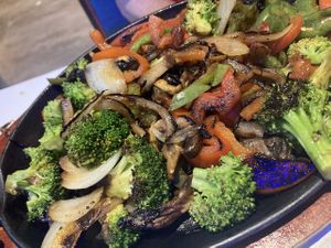 Veggie fajitas with the sour cream removed at Frida's Modern Mexican in Athens