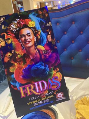 Menu at Frida's Modern Mexican in Athens