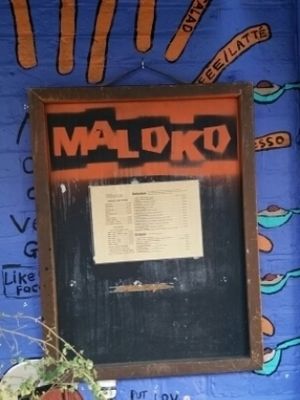 menu at Maloko in South East London