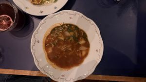 Fisherman soup with no fish  at Marumba in Budapest
