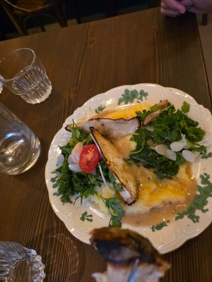 Celery steak with mash at Marumba in Budapest