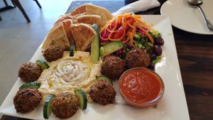Hummus Falafel Platter for 2 (Vegan, without Yoghurt) at Falafel Gourmet in Nelson