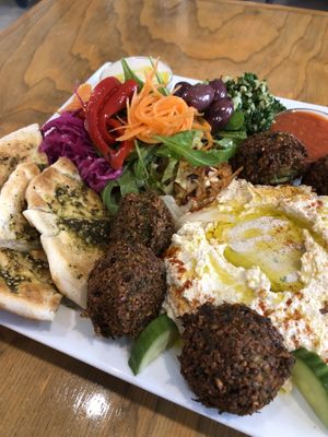 Hummus falafel platter at Falafel Gourmet in Nelson