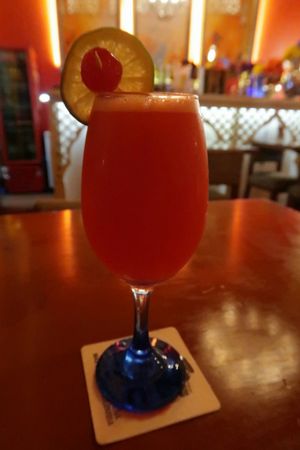Cherry lemonade at Ganesha Restaurante in Cartagena