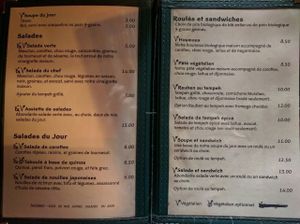 menu2 at Bonnys Vegetarian and Organic Cuisine in Montreal