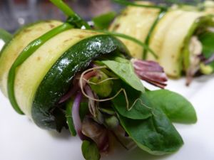 Zucchini and watercress rolls at Baratza Kafea in Pamplona