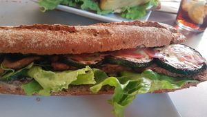 Seitan sandwich at Baratza Kafea in Pamplona