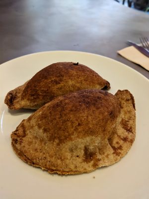 Seitan and sauerkraut pastries at Baratza Kafea in Pamplona