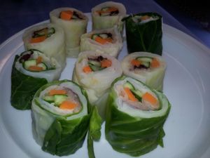 Cabbage roll with shiso leave and saurkraut. at Baratza Kafea in Pamplona