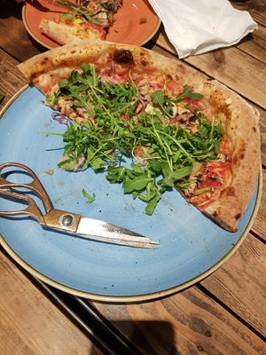 Half eaten vege ortolana at Bosiljak Pizza Napoletana in Grad Beograd