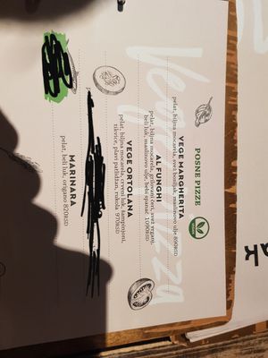 Menu with vegan options at Bosiljak Pizza Napoletana in Grad Beograd