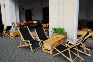 Outside at Gruszki Pietruszki in Warsaw