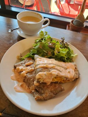 Spicy Reuben Crêpes at Starving Artist Creperie and Cafe in Lee