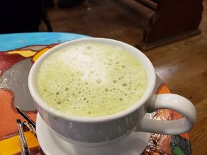 Match latte at Starving Artist Creperie and Cafe in Lee