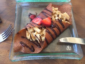 Banana crepe with apple at Divine Earth in Seminyak