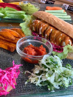 Vegan Hot Dog at Divine Earth in Seminyak