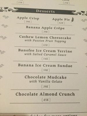 Deserts  at Divine Earth in Seminyak