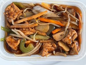 Tofu and stir fried vegetables at Bamboo Chinese & Thai Restaurant in Cumbria