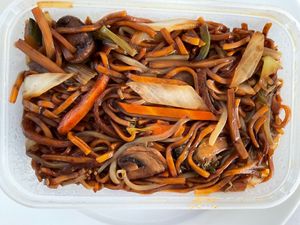 Vegetable chow main at Bamboo Chinese & Thai Restaurant in Cumbria