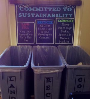 The cafe owners work with Recycled City to make sure that they compost all of their food, and paper goods. They also recycle all of their plastics...so almost no landfill trash! at Iss' Magic Mixes Oatmeal Cafe in Mesa