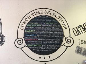 variety of vegan burgers! at Iss' Magic Mixes Oatmeal Cafe in Mesa