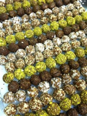 Iss' Magic Mix with dates and raw pecans make up these delicious 'raw' cookies. they come in a two pack and are so filling and satisfying.  at Iss' Magic Mixes Oatmeal Cafe in Mesa