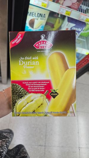 Durian vegan ice cream at Asian Food Market in Nicosia