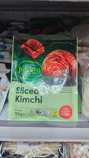 Sliced kimchi at Asian Food Market in Nicosia