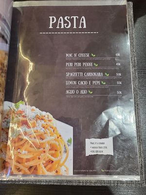 Pasta menu at Baba Ali's Diner in Jakarta Utara