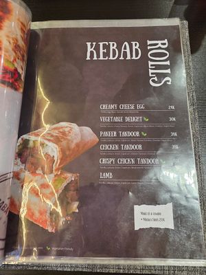 Kebab menu at Baba Ali's Diner in Jakarta Utara