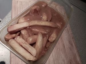 Large curry chips at Golden Pond Chinese Takeaway in Castlebar