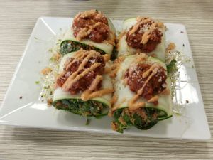 Spinach Manicotti at Yummy Green in Victoria