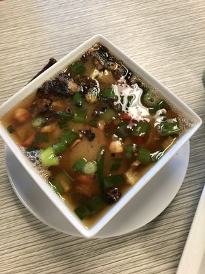 Miso soup  at Yummy Green in Victoria