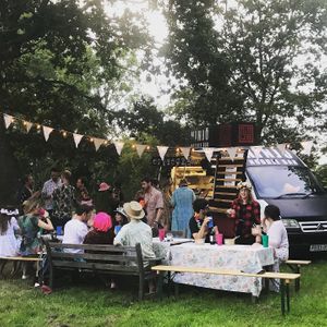 Festival style Party in garden at Ninjo Noodle Bar in Chippenham