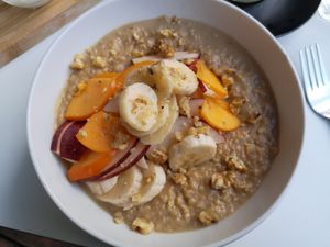 Vegan porridge at Anastasia in Tel Aviv