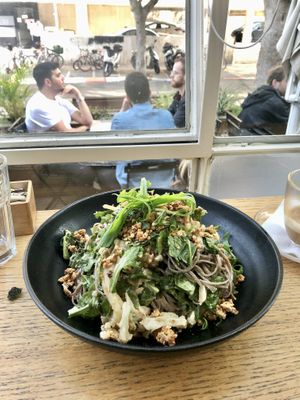 Soba noodle salad. Very generous portion!  at Anastasia in Tel Aviv