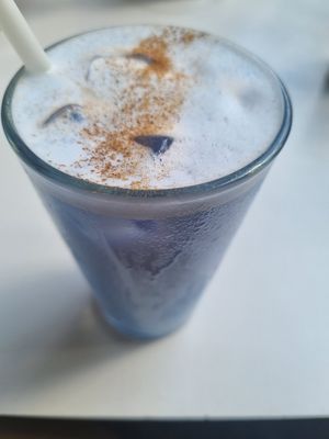 Blue milk at Anastasia in Tel Aviv