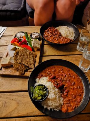 Chili and cheese plate at Anastasia in Tel Aviv