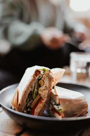 Roasted vegetable & feta sandwich at Anastasia in Tel Aviv