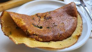 Chickpea omelet at Anastasia in Tel Aviv