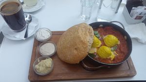 Vegan shashuka at Anastasia in Tel Aviv