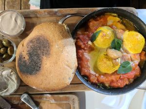 Shakshuka - not my favorite dish at Anastasia in Tel Aviv