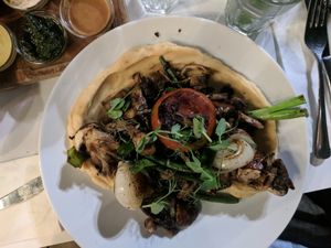 Roasted mushroom dish at Anastasia in Tel Aviv