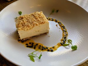 Crumble cheese cake at Anastasia in Tel Aviv