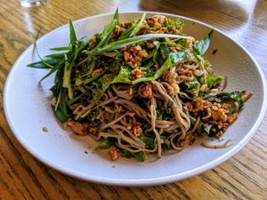 Soba noodle salad at Anastasia in Tel Aviv