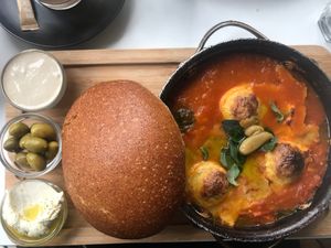 Shakshuka. Yummy.  at Anastasia in Tel Aviv