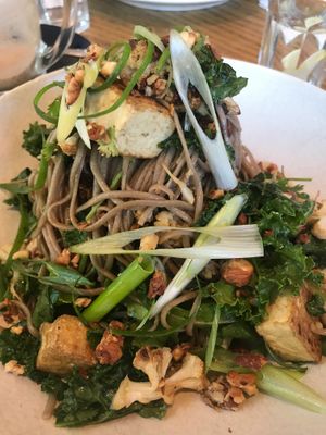 Soba noodles salad and tofu added. Delicious!!!!!!  at Anastasia in Tel Aviv