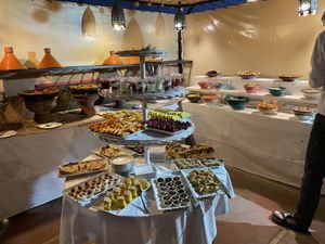 Buffet. The right is all salads.  at Kui-Zin in Marrakech