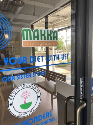 Store front  at Makka Living Foods in Palm Springs