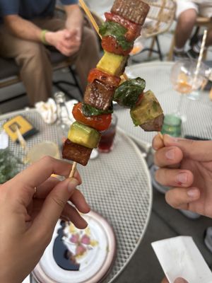 Tofu brochettees  at Onesta Cuisine in Chamonix-mont-blanc